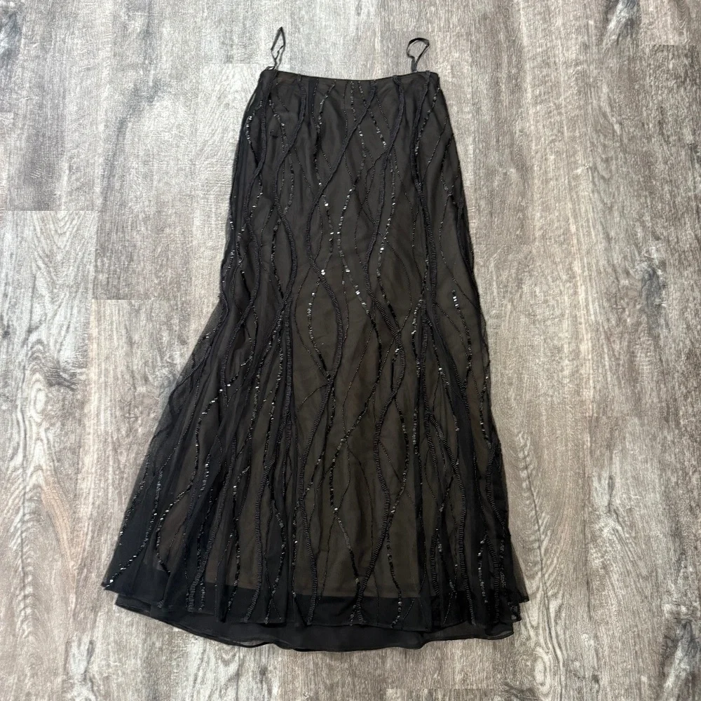 Vintage Chetta B Beaded Black Skirt